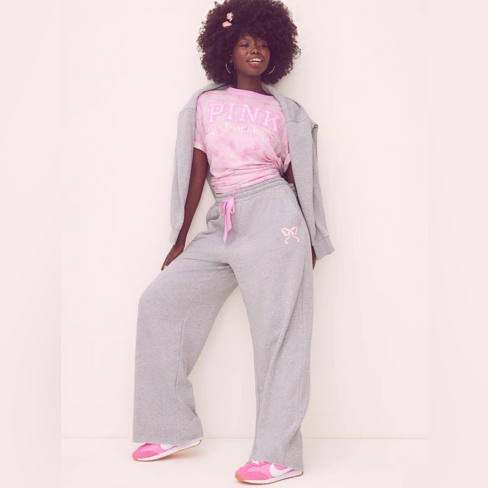 PINK x LoveShackFancy Wide Leg Sweatpants
